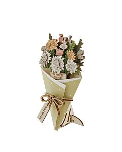 Wild & Wood Just Married 3D Flower Figurine Card Letterbox gift